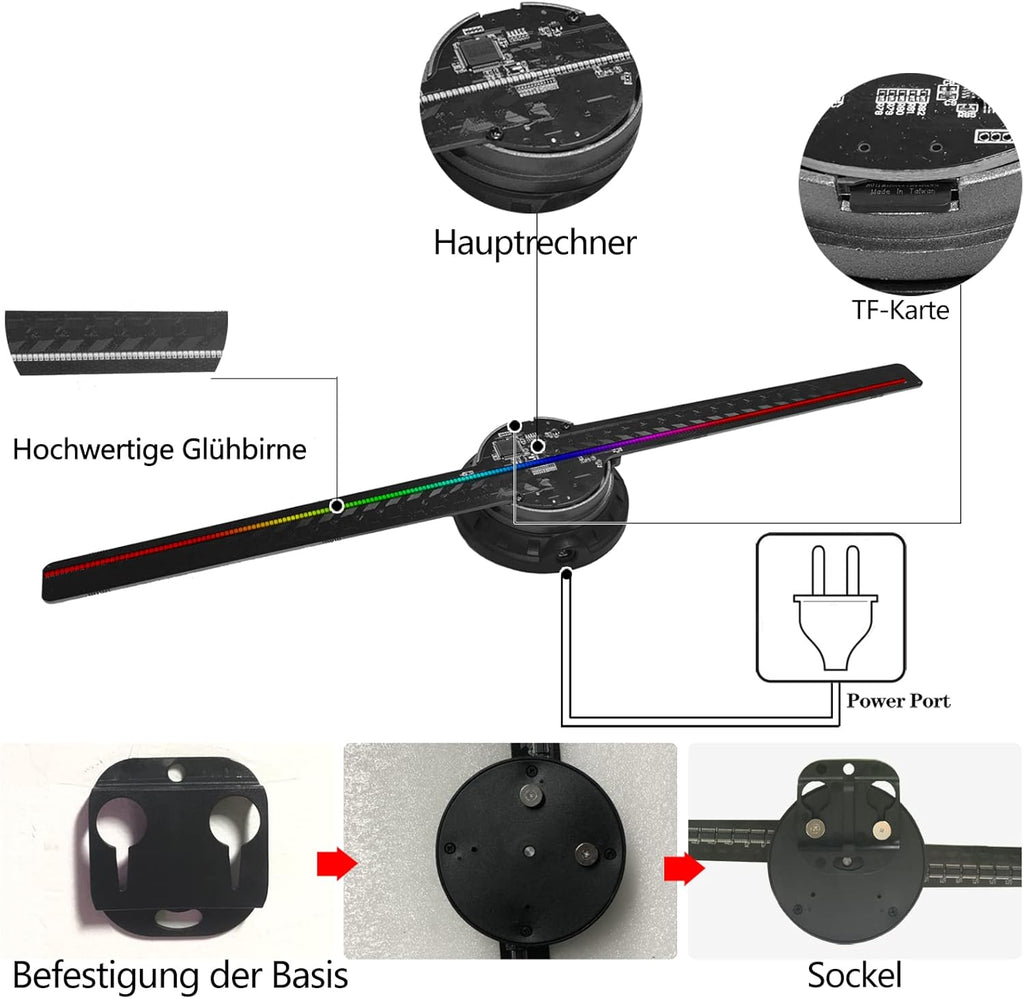 Hologramm Projektor 42CM 3D (HD LED 2000*1444PX) Resolution Hologramm Projektor
