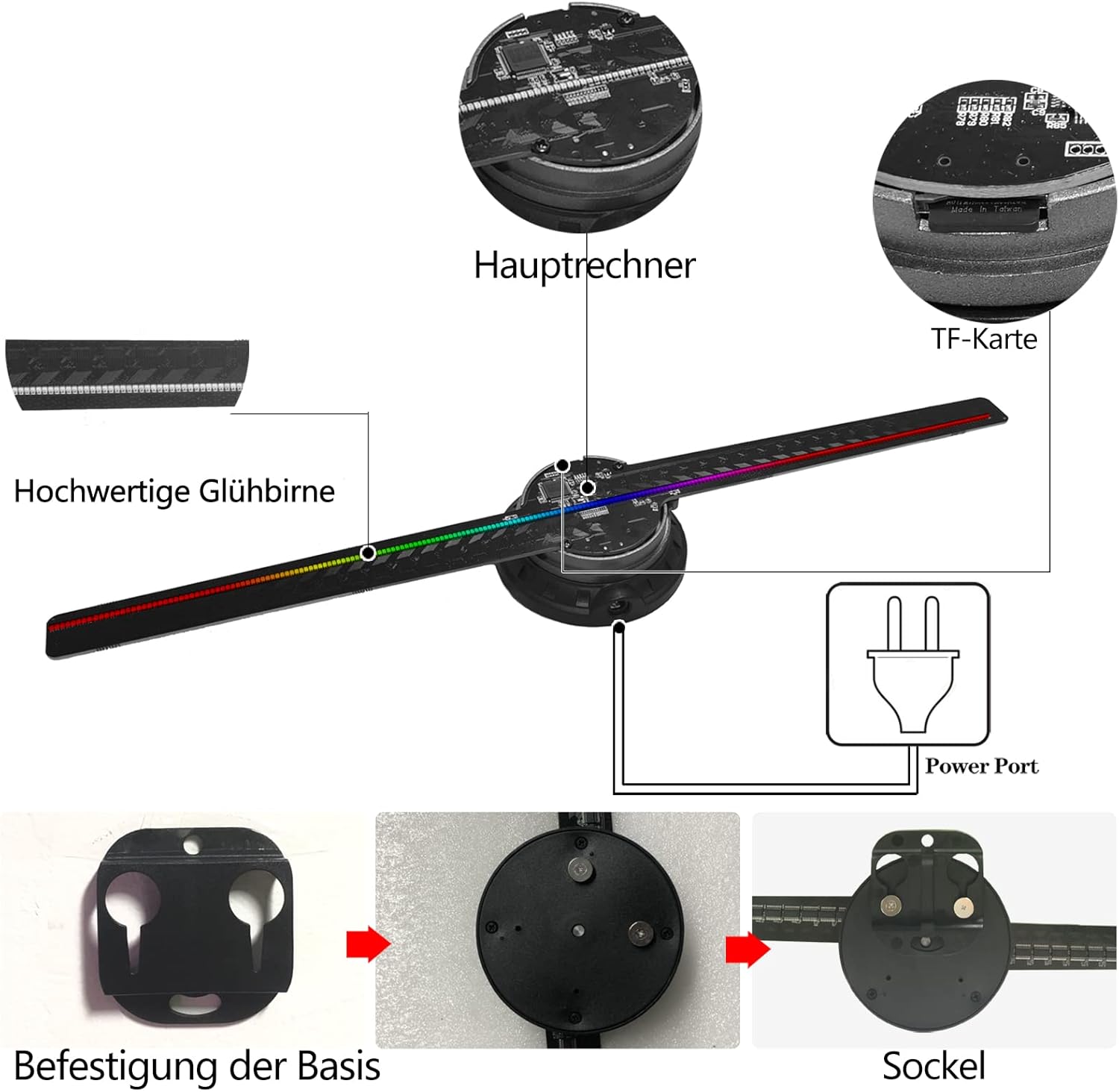 Hologramm Projektor 42CM 3D (HD LED 2000*1444PX) Resolution Hologramm Projektor